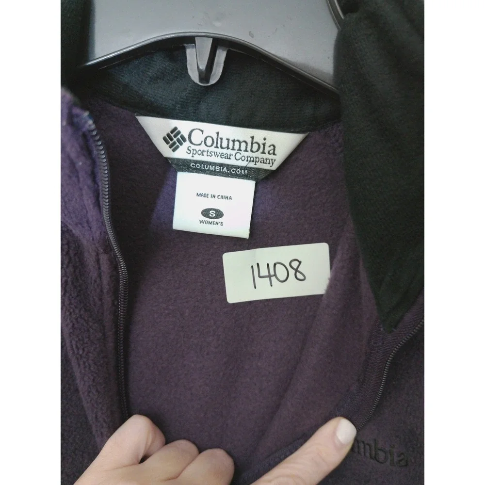 Columbia Fleece Vest Womens S Purple Benton Springs Full Zip Sleeveless Jacket
